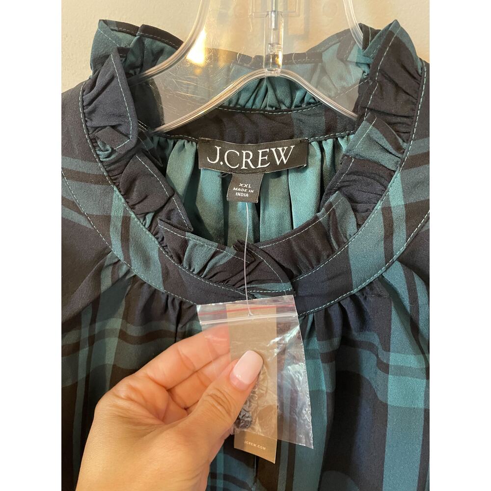 J. Crew Plaid Mini Dress in Green and Black - Picture 8 of 10